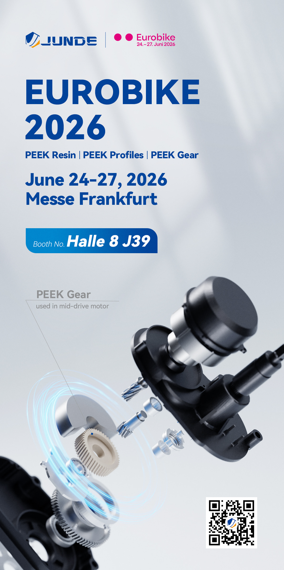 JUNDE en Eurobike 2026 | Descubra soluciones avanzadas de PEEK para la industria del ciclismo Imagen 1