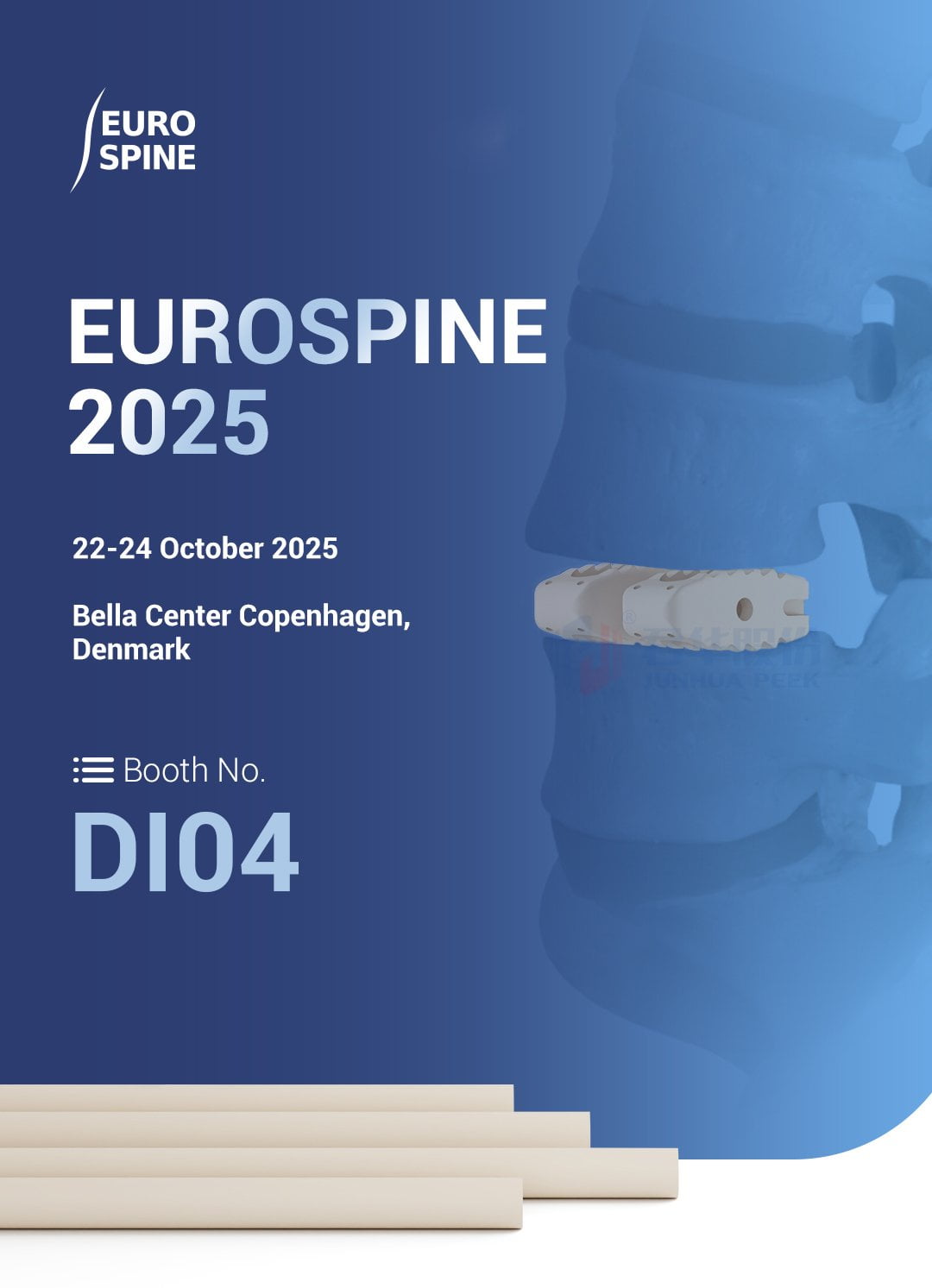 Nos vemos en EUROSPINE 2025 &mdash; JunDe HPP en el Stand D104 Imagen 1