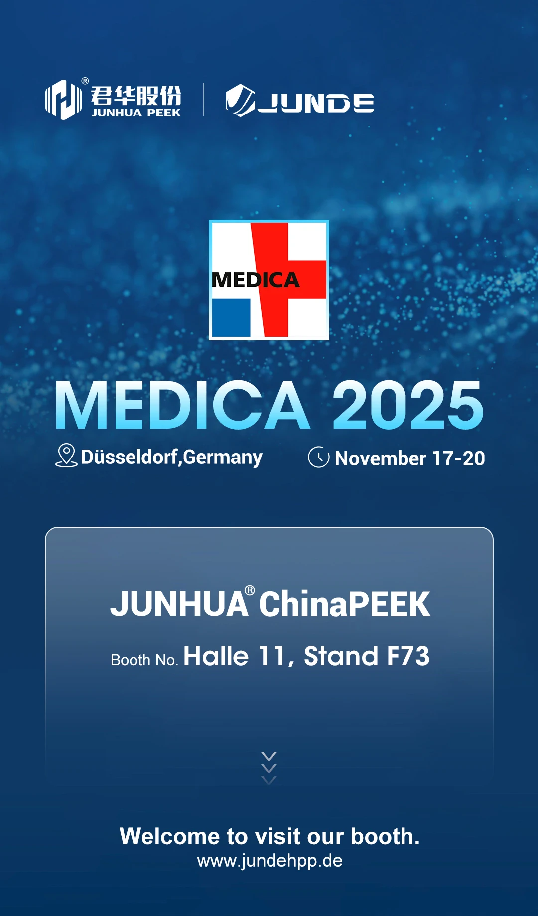 &iexcl;&Uacute;nase a JunDe en MEDICA 2025 &ndash; &iexcl;Pabell&oacute;n 11, Stand F73! Imagen 1